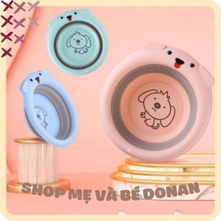 Chậu rửa mặt gấp gọn cho bé, Thau Gấp Gọn, Chậu silicon Hình Voi Xếp Gọn tiện lợi Mang Đi Du Lịch, Thau Rửa Mặt