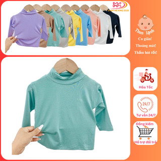  MK154A (6-16KG) Áo giữ nhiệt cổ 3P chất thun lạnh trơn (xanh ngọc) cho bé dưới 3 tuổi