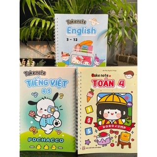 Combo 3 sổ tay toán 4 + tiếng việt 4 + tiếng anh khổ a5