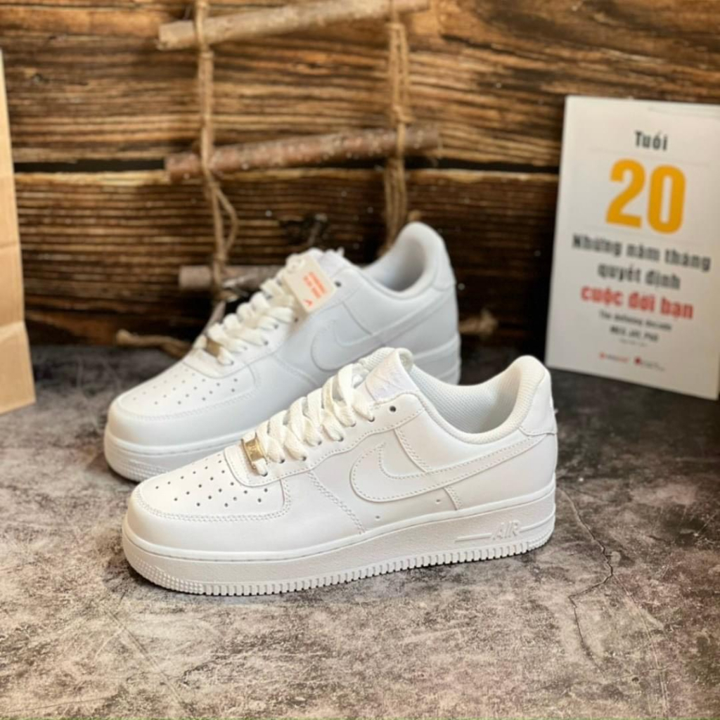 Giày thể thao nam nữ trắng full, AF1 vệt nâu, vệt đen, vệt xám Hot trend thể thao sneaker nam nữ