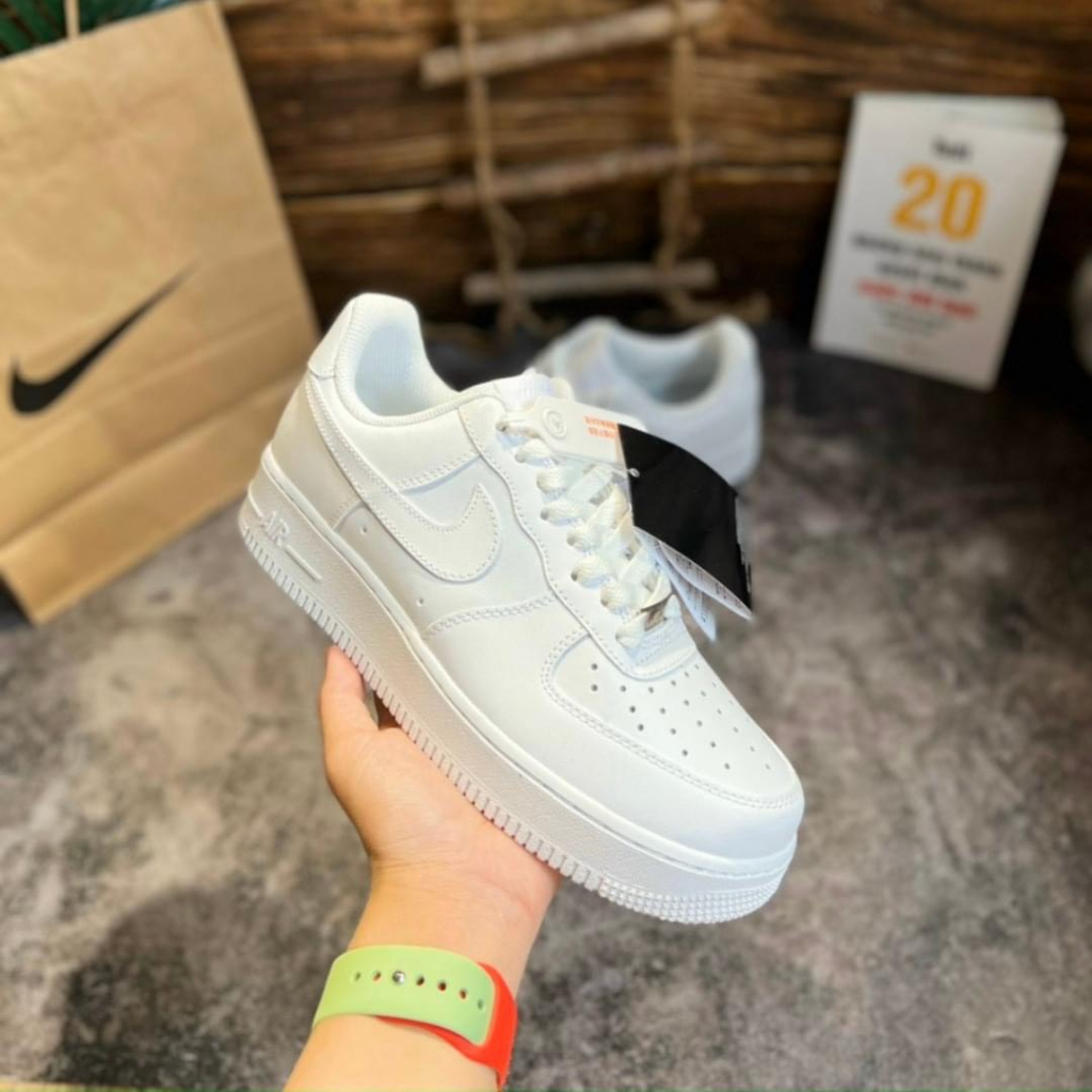 Giày thể thao nam nữ trắng full, AF1 vệt nâu, vệt đen, vệt xám Hot trend thể thao sneaker nam nữ