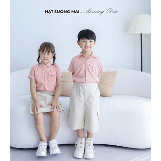Áo sơ mi túi hộp _ Màu hồng