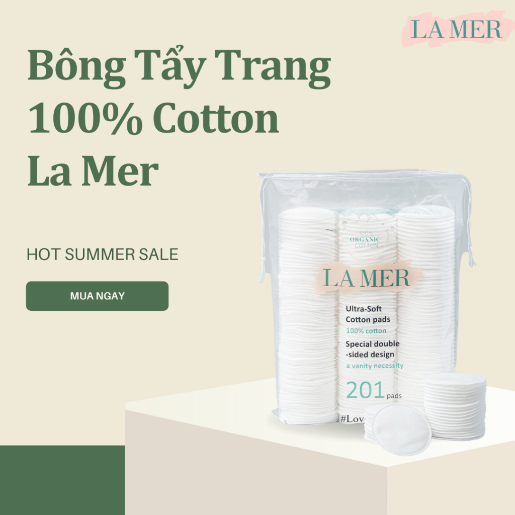 Bông tẩy trang Lamer 201 miếng .yennhishop