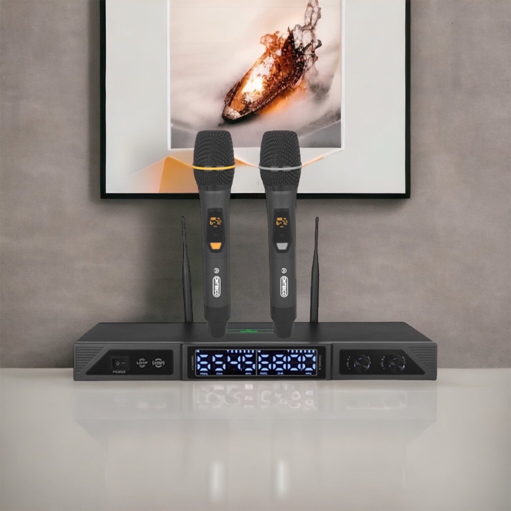 Bộ micro chính hãng Ontekco MF338 hát karaoke chuyên nghiệp, chất liệu thép cao cấp bảo hành 24 tháng thu sóng 80M