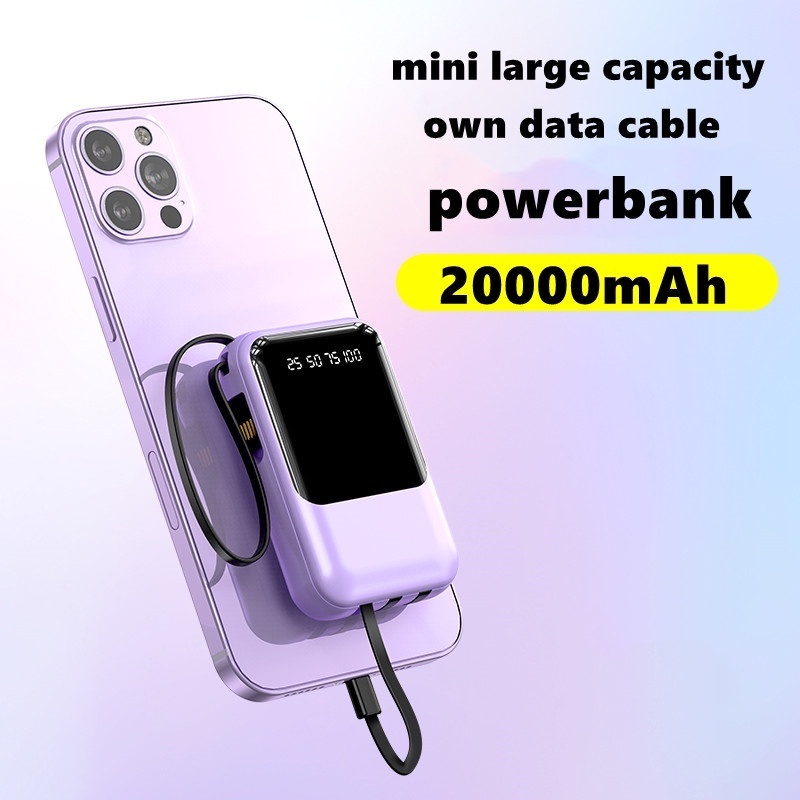 Pin sạc dự phòng Bintech 20000mAh, có sạc nhanh PD 22.5W tích hợp sẵn cáp cho điện thoại