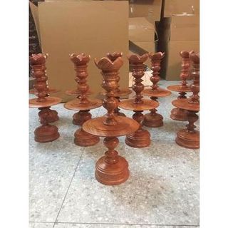 Đôi chân nến thờ gỗ hương cao 45 cm