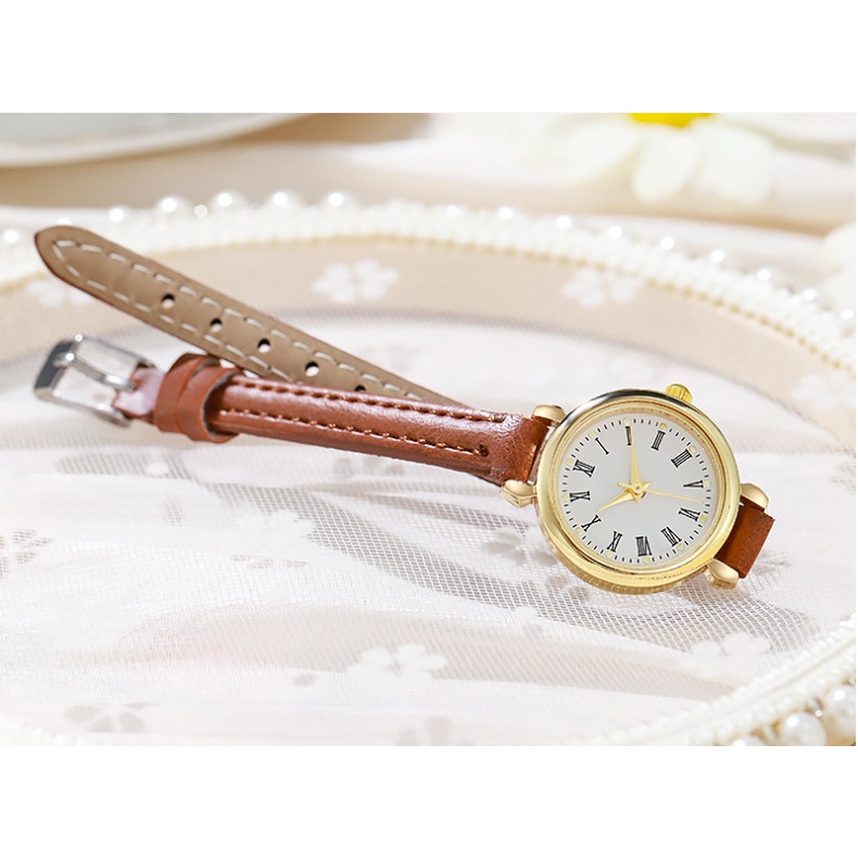 Đồng Hồ Nữ Dây Da Mặt Nhỏ Phong Cách Vintage DH19