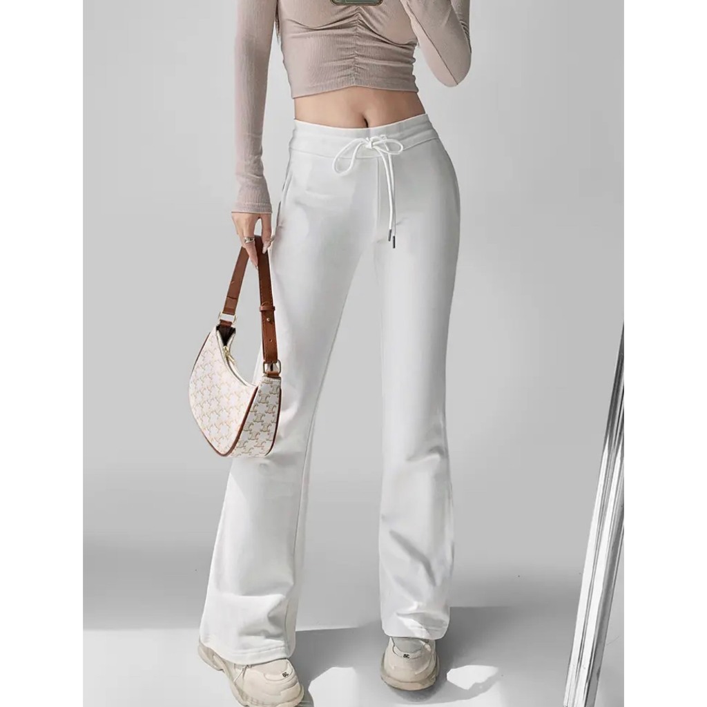 Quần loe chất nỉ hottrend. hách dáng, có rây rút eo. quần loe nữ hót 2023