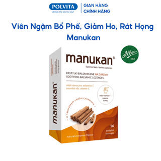 Viên Ngậm Manukan vị quế, giảm ho khan, ho có đờm, viêm họng, hỗ trợ bổ