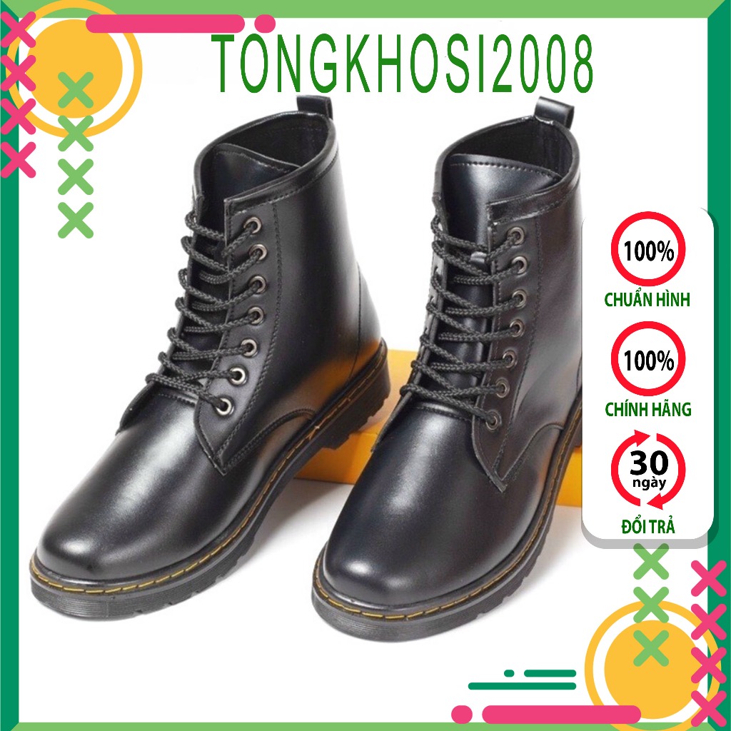 Giày combat boots nam cao cổ, đế khâu chắc chắn-mã m355