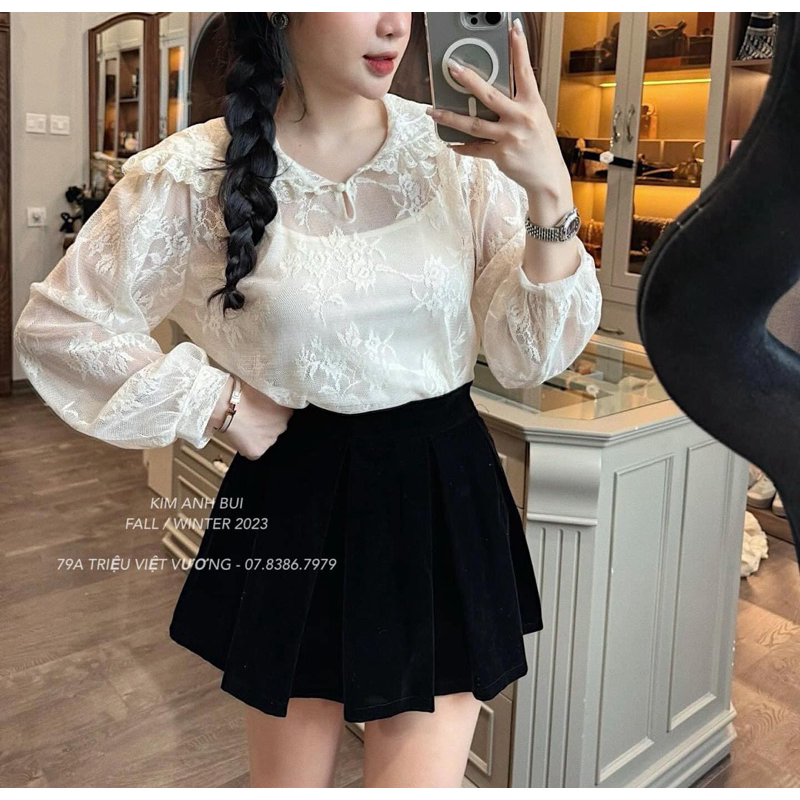 Sơ mi ren cổ bèo  👜 // có sẵn