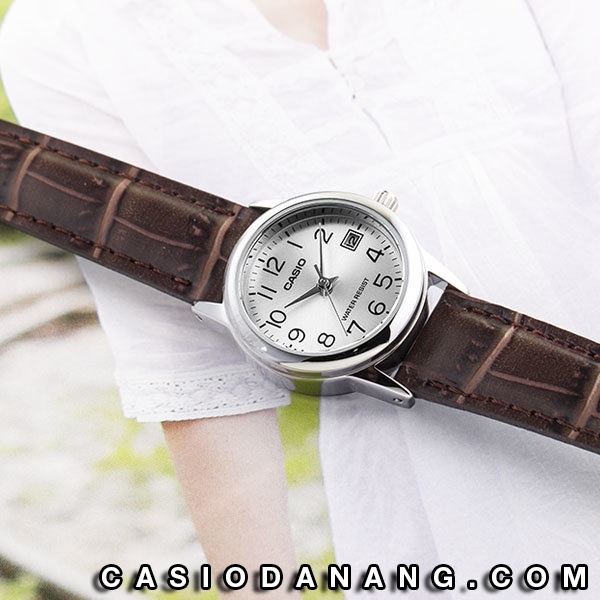 Đồng hồ nữ dây da Casio chính hãng Anh Khuê LTP-V002L-7B2UDF