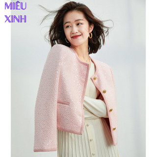 Áo Khoác Dạ Tweed Chất Liệu Kim Sa Lấp Lánh Phong Cách Sang Trọng Trẻ Trung Với 3 Tông Màu.