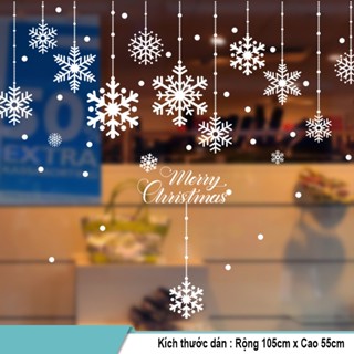 Decal noel 2025 dán cửa kính trang trí giáng sinh GN00 Dây Bông Tuyết