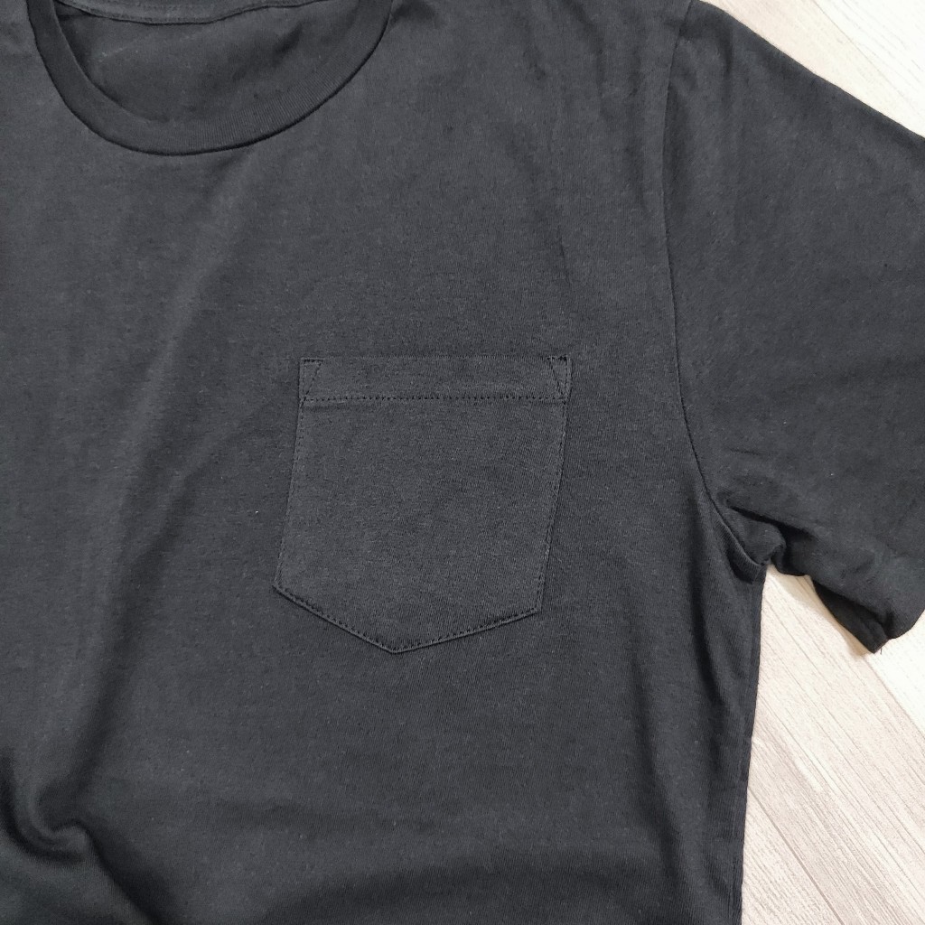 Áo phông nam xuất dư chất cotton tự nhiên Organic, mềm mịn mát mẻ, thun tay ngắn màu đen