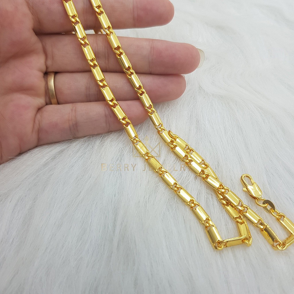 Dây Chuyền Nam Nữ Hình Đốt Trúc Thiết Kế Basic Thanh Lịch Xi Mạ Vàng Bền Màu - Berry jeweley