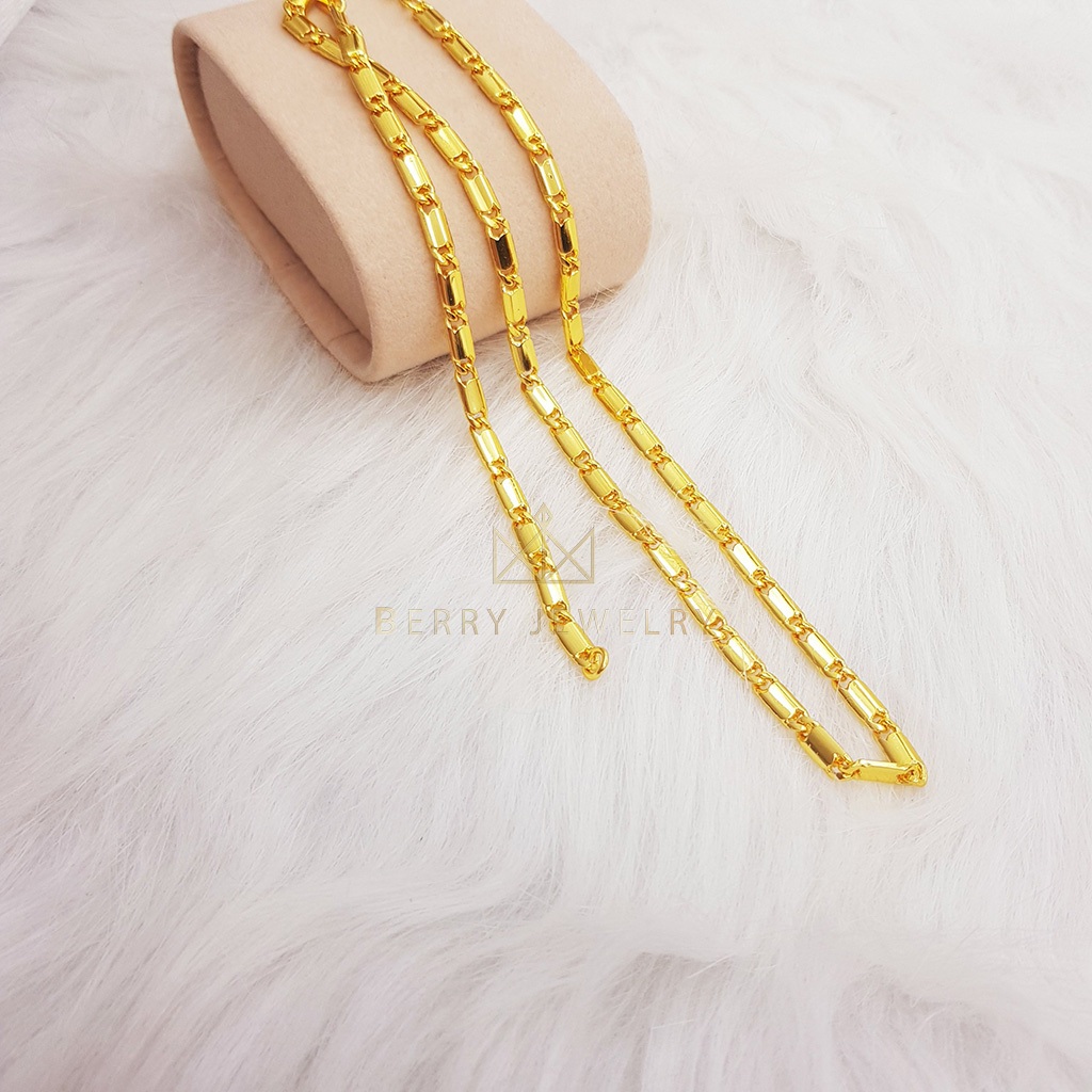 Dây Chuyền Nam Nữ Hình Đốt Trúc Thiết Kế Basic Thanh Lịch Xi Mạ Vàng Bền Màu - Berry jeweley