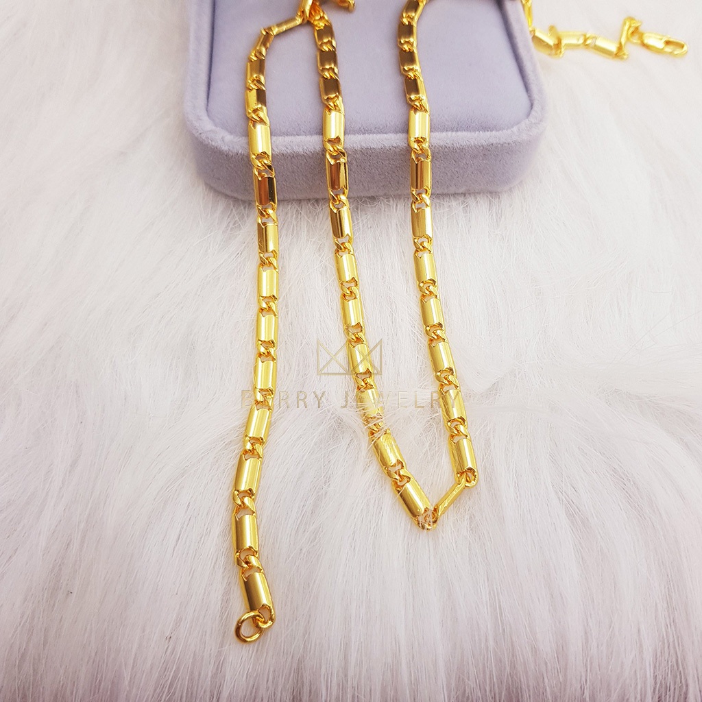 Dây Chuyền Nam Nữ Hình Đốt Trúc Thiết Kế Basic Thanh Lịch Xi Mạ Vàng Bền Màu - Berry jeweley