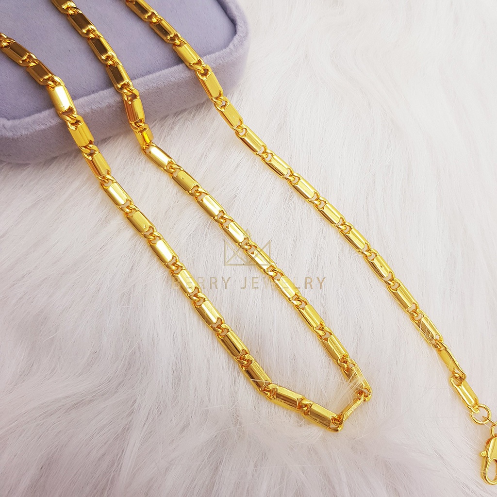 Dây Chuyền Nam Nữ Hình Đốt Trúc Thiết Kế Basic Thanh Lịch Xi Mạ Vàng Bền Màu - Berry jeweley