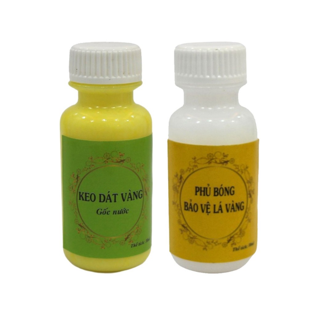 Cặp keo phủ dát vàng gốc nước size nhỏ mỗi lọ 30ml
