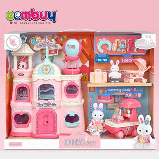  Nhà búp bê thỏ mô hình lâu đài của búp bê thỏ đồ chơi bé gái 