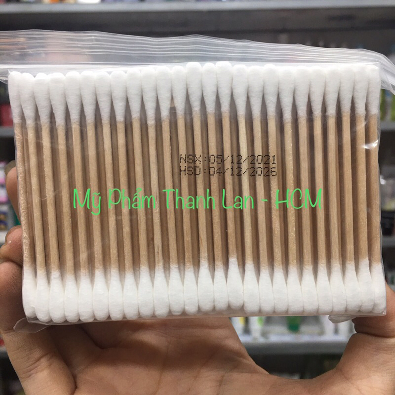 Tăm Bông Thân Gỗ Hana bịch 200 Cây