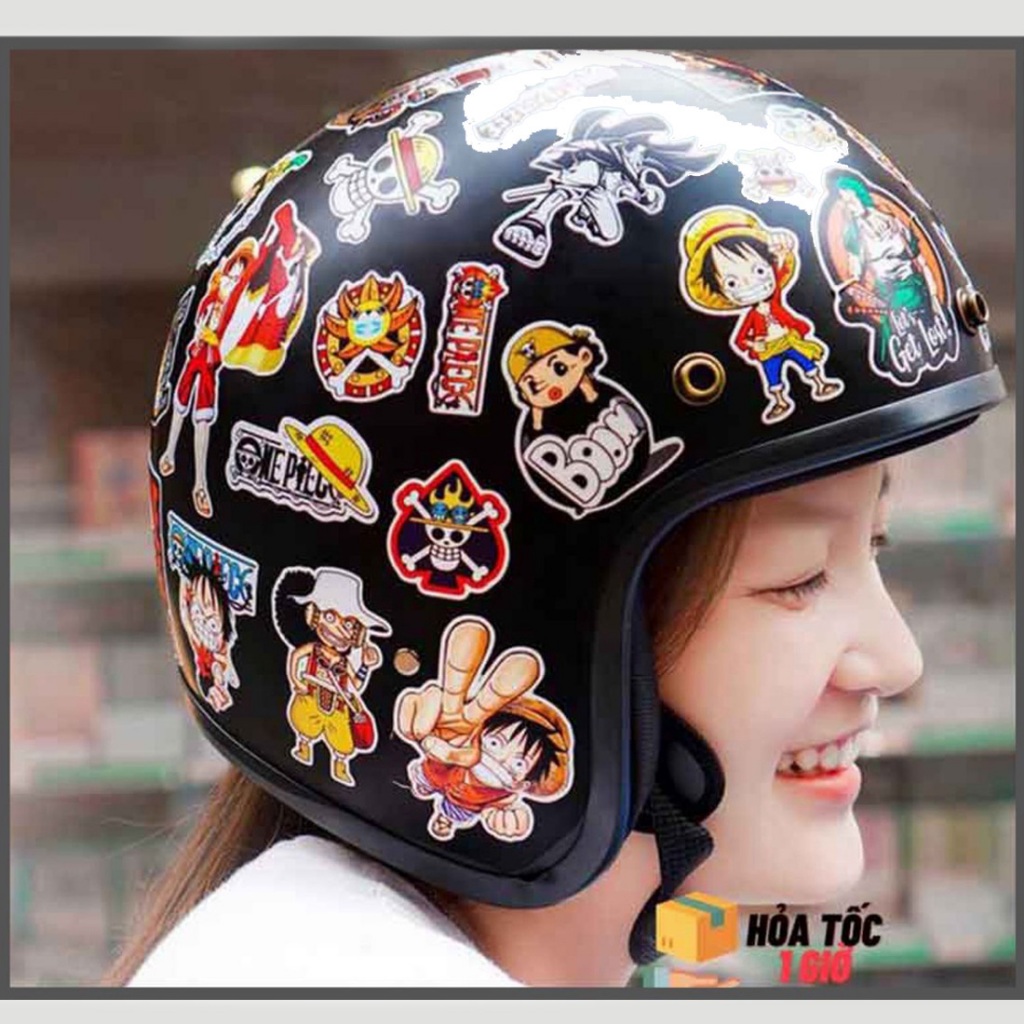 Sticker cute dán mũ bảo hiểm  SUNDY Helmets, chống nước,nhiều họa tiết trang trí điện thoại, laptop, vali...