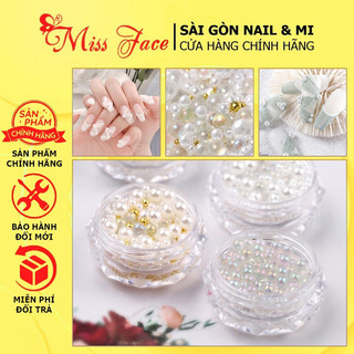 Hủ bi ngoc trai ngũ sắc, mix màu, mix size. ngoc trai tròn trang trí móng nail