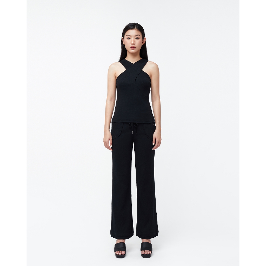 TheBlueTshirt - Quần dài nữ - chất liệu 100% cotton thun gân - Rib Lounge Pants - Black
