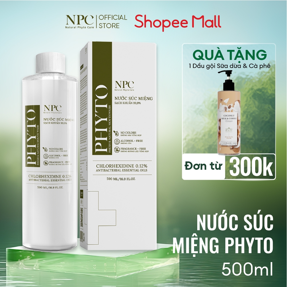 Nước súc miệng tinh dầu thiên nhiên Phyto chai 500ml - NPC PHAR