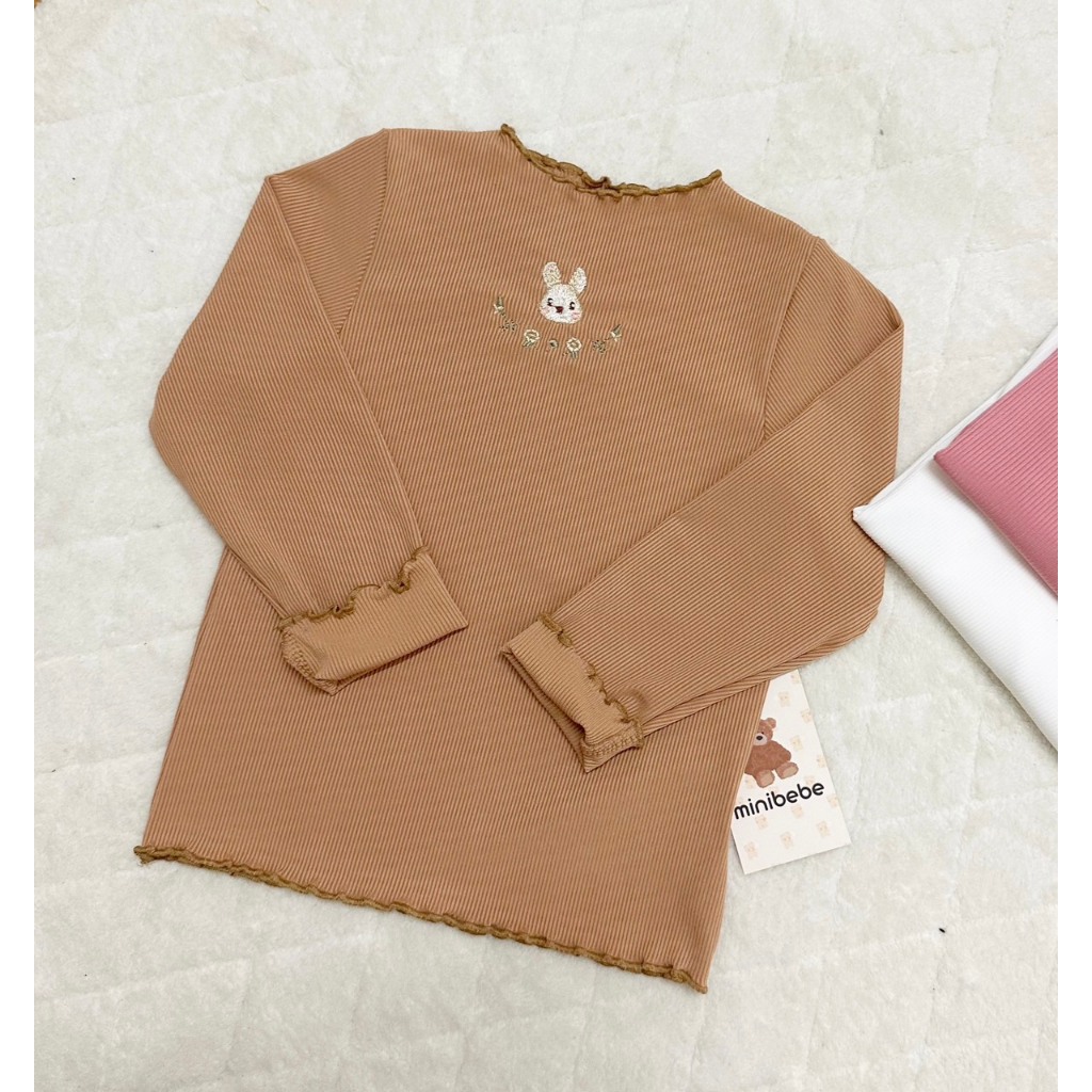 Áo thêu viền bèo cổ thấp trẻ em VNXK