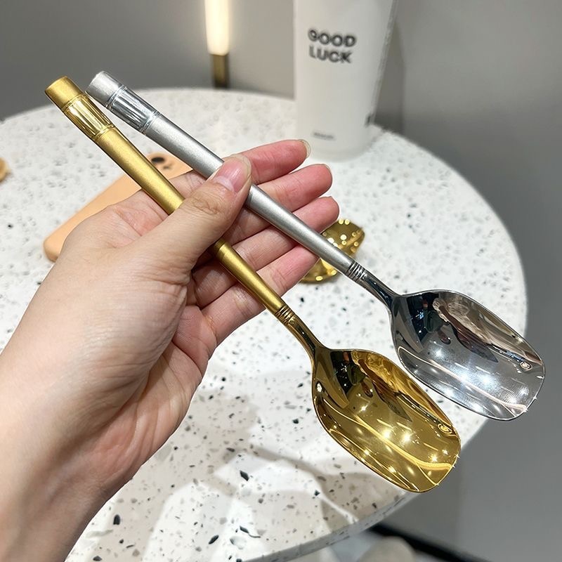 Thìa Ăn Cơm CÁN DÀI Muỗng Ăn Cháo INOX Tráng Gương Siêu Đẹp Decor Bàn Ăn