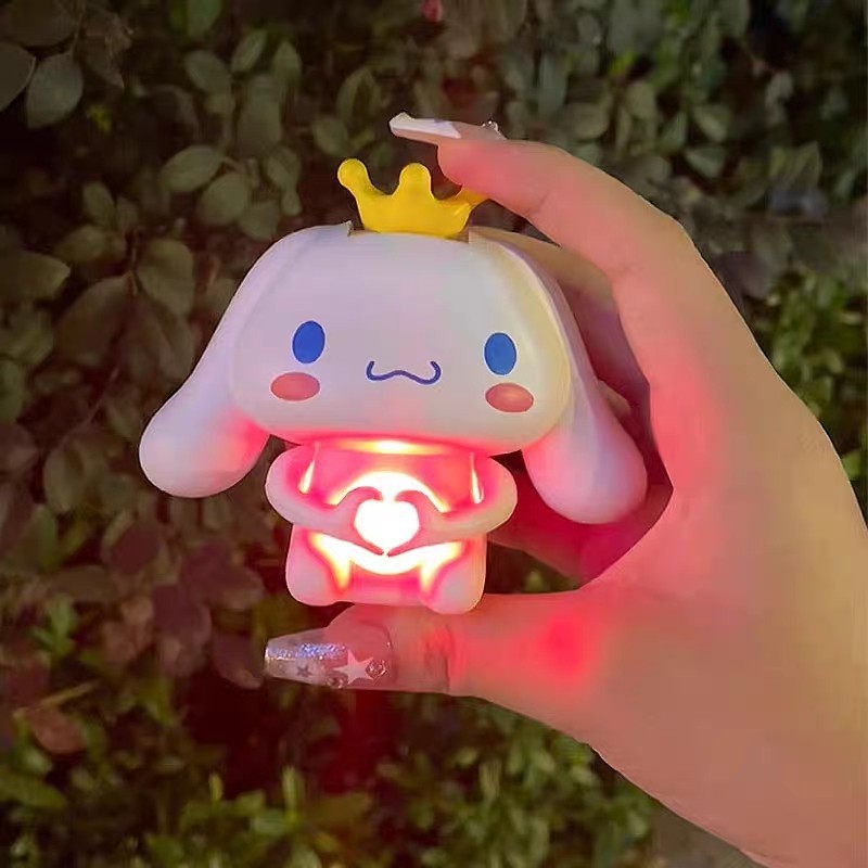 Đồ Chơi Cinnamoroll Trái Tim Phát Sáng Nói I Love You, Móc Khóa Kuromi, Quà Tặng Vallentine