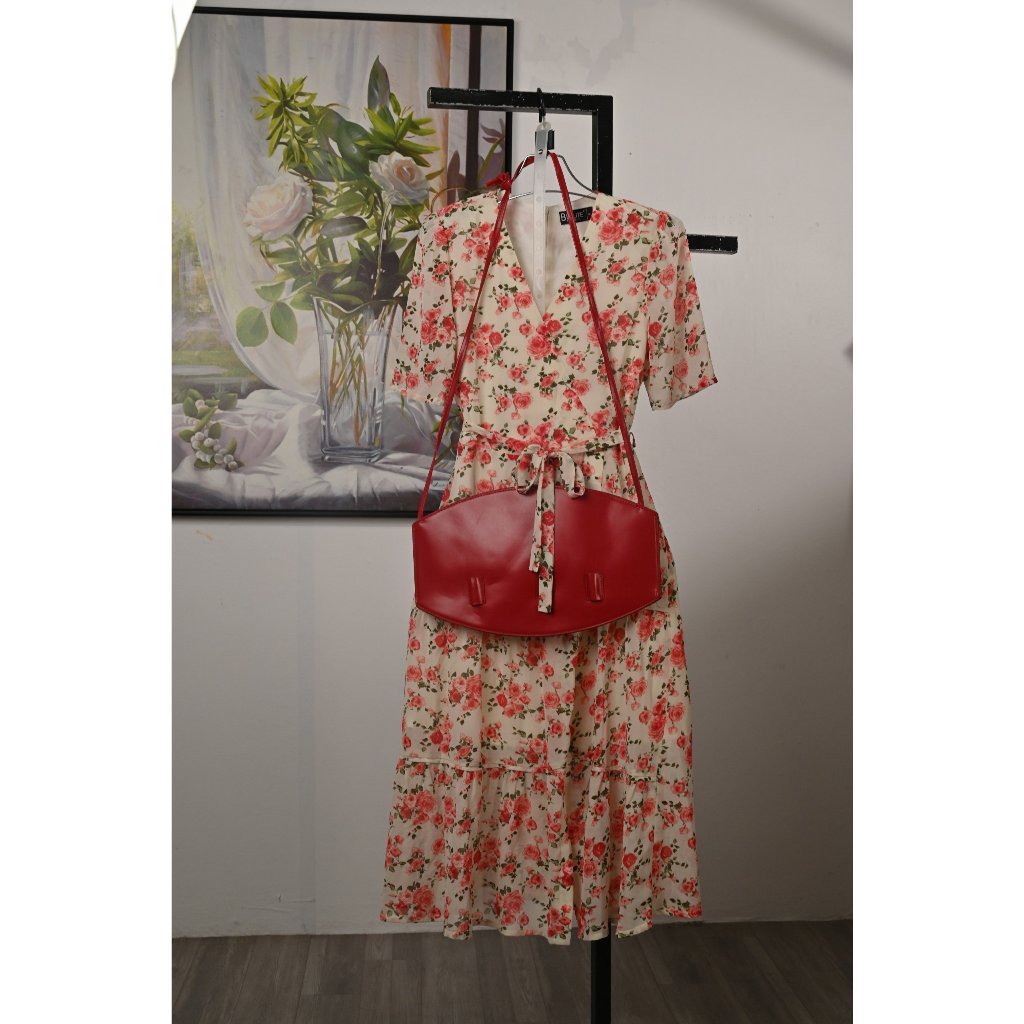 Váy thiết kế cao cấp Paris cổ điển chiffon tăm by Nguyên Hà