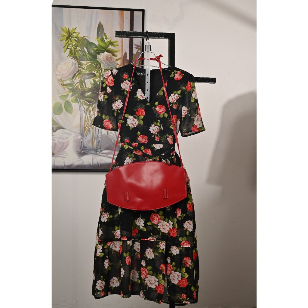 Váy thiết kế cao cấp Paris cổ điển chiffon tăm by Nguyên Hà