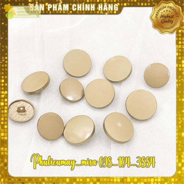 Set 5 Nút áo vest, áo kiểu bằng kim loại 2cm, 1.8cm, 1.6cm, 1.4cm, cúc áo phụ liệu may