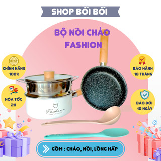 Bộ nồi chảo fashion hàn quốc🍀cao cấp🍀freeship🍀 kèm xửng cao cấp xuất