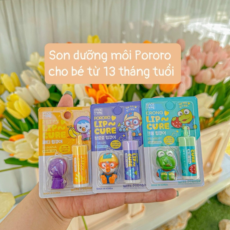 SON DƯỠNG MÔI PORORO CHO BÉ TỪ 1 TUỔI