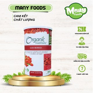 Hạt kỷ tử organic traditions goji berries, kỷ tử hữu cơ nhập khẩu mỹ chính hãng 454g* hộp