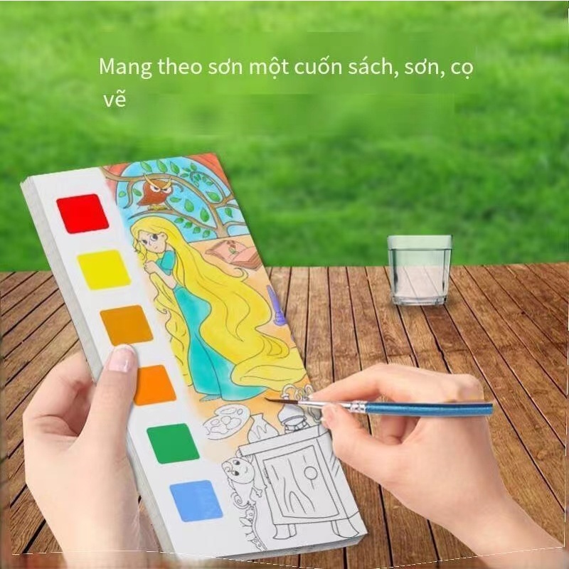 Tranh màu nước dành cho trẻ em/Sách tô màu tự làm/làm bằng tay và di động/mang theo màu sơn của riêng bạn