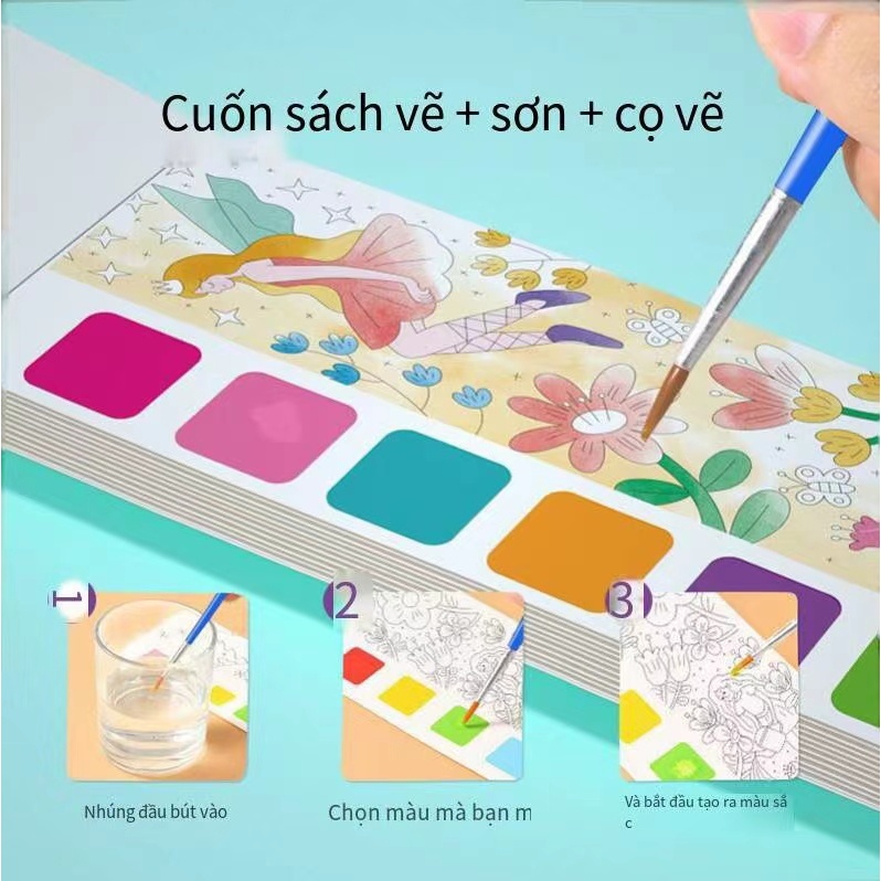 Tranh màu nước dành cho trẻ em/Sách tô màu tự làm/làm bằng tay và di động/mang theo màu sơn của riêng bạn