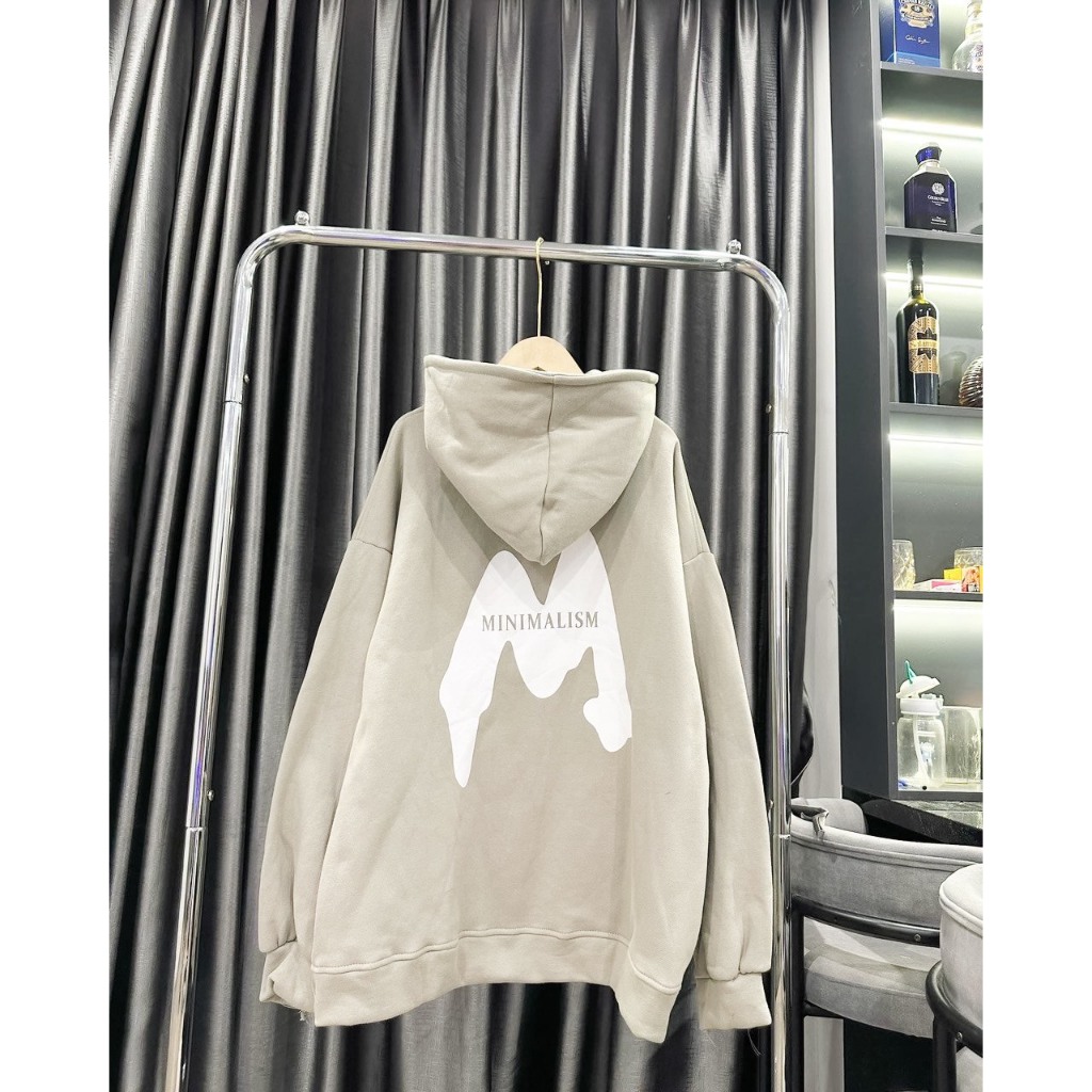Áo Hoodie Nỉ Unisex Chữ M 🦋 Áo Nỉ Nam Nữ Mũ Rộng Dáng Thụng 2 Màu 🦋