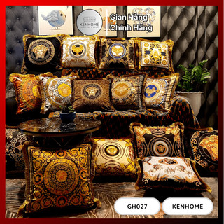 [Cao cấp] Gối tựa lưng sofa Versa.ce, gối tựa sofa cao cấp tông vàng sang trọng, 45x45cm, KENHOME