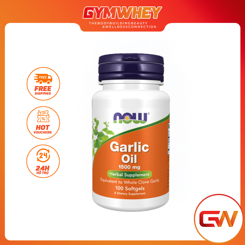 Garlic Oil Viên Dầu Tỏi Chống Lão Hóa Hỗ Trợ Tăng Sức Đề Kháng Now Garlic Oil 1500mg
