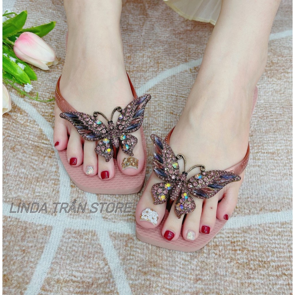 DÉP HỒNG RUỐC ĐẾ VUÔNG MIX CHARM