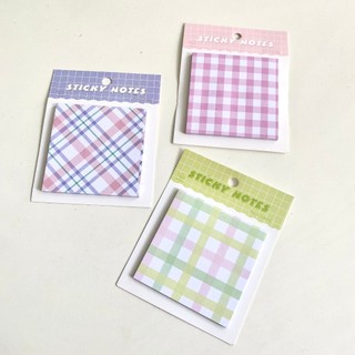 Giấy ghi chú sticky note có keo dán họa tiết gingham basic đơn giản