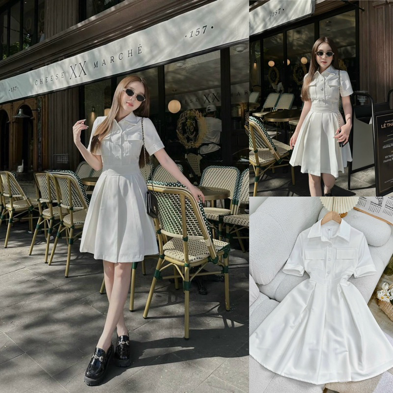 SET CROP XANH CỘT DÂY EO TÚI NẮP + CHÂN VÁY