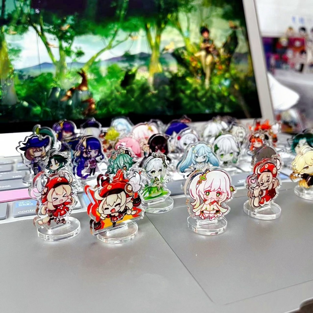 Mô hình Genshin standee đứng đế bằng để bàn trang trí chibi cute dễ thương 3cm