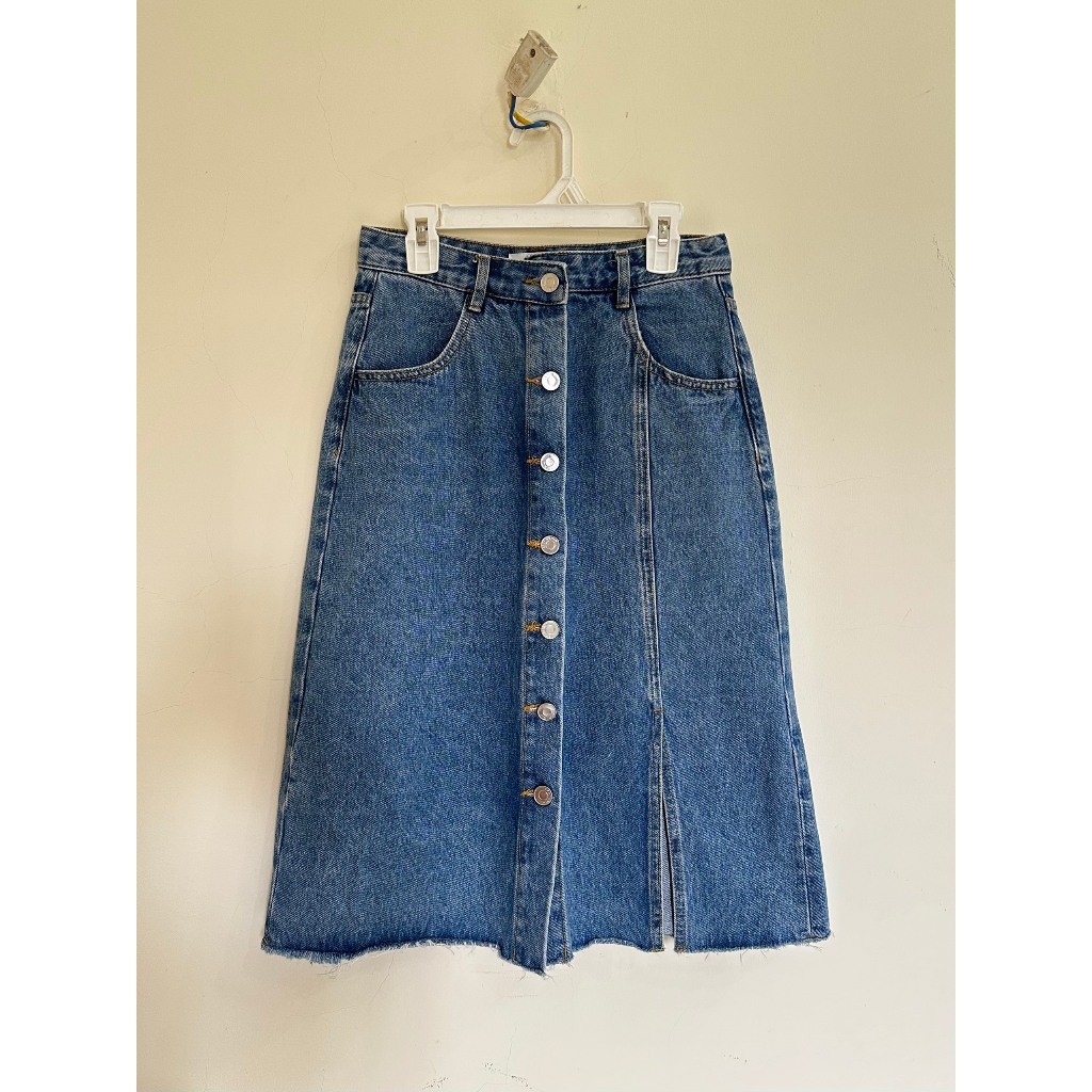 (Nhiều mẫu) Pass chân váy jeans denim dài qua gối thanh lý 2hand