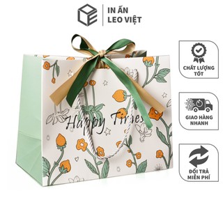 Túi giấy đựng quà kèm Ruybang dày dặn đa dạng kích thước họa tiết hoa đa dạng kích thước
